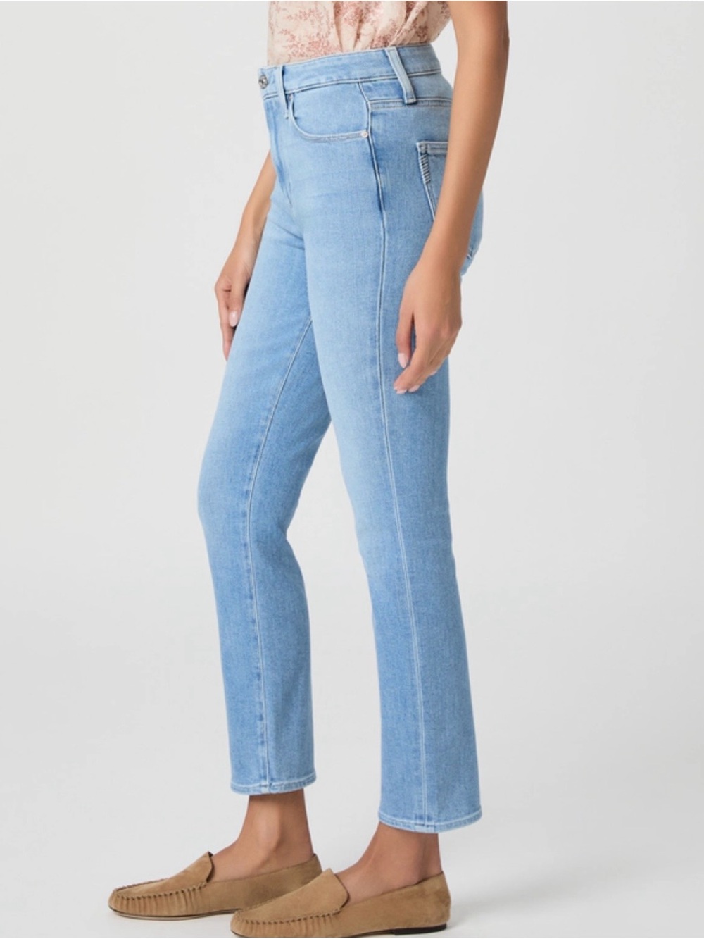 PAIGE Gemma Crop Transcend Vintage Skinny Jeans 30 Light Blue Wash High-Rise EUC